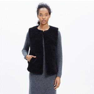 Madewell Black Sherpa Vest with Pockets
